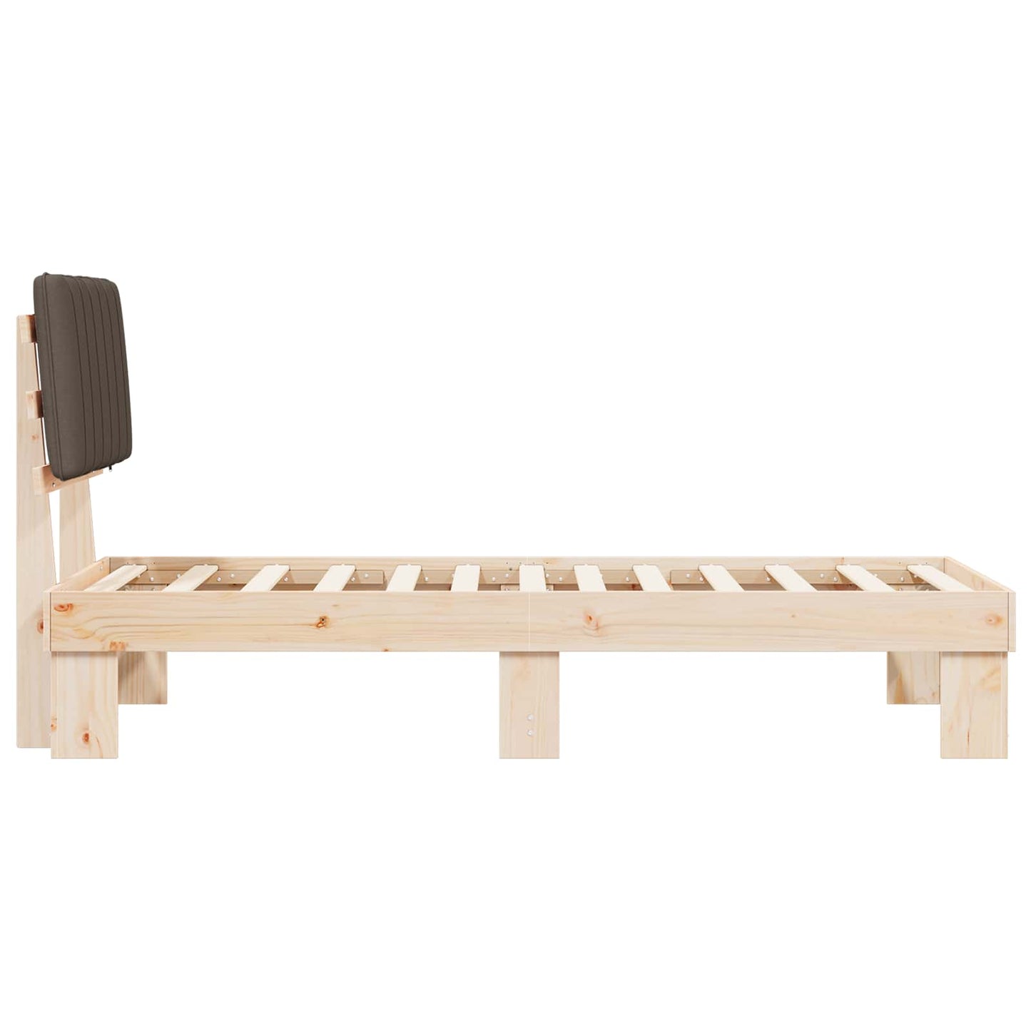Bettgestell mit gepolstertem Kopfteil Taupe 80 x 200 cm