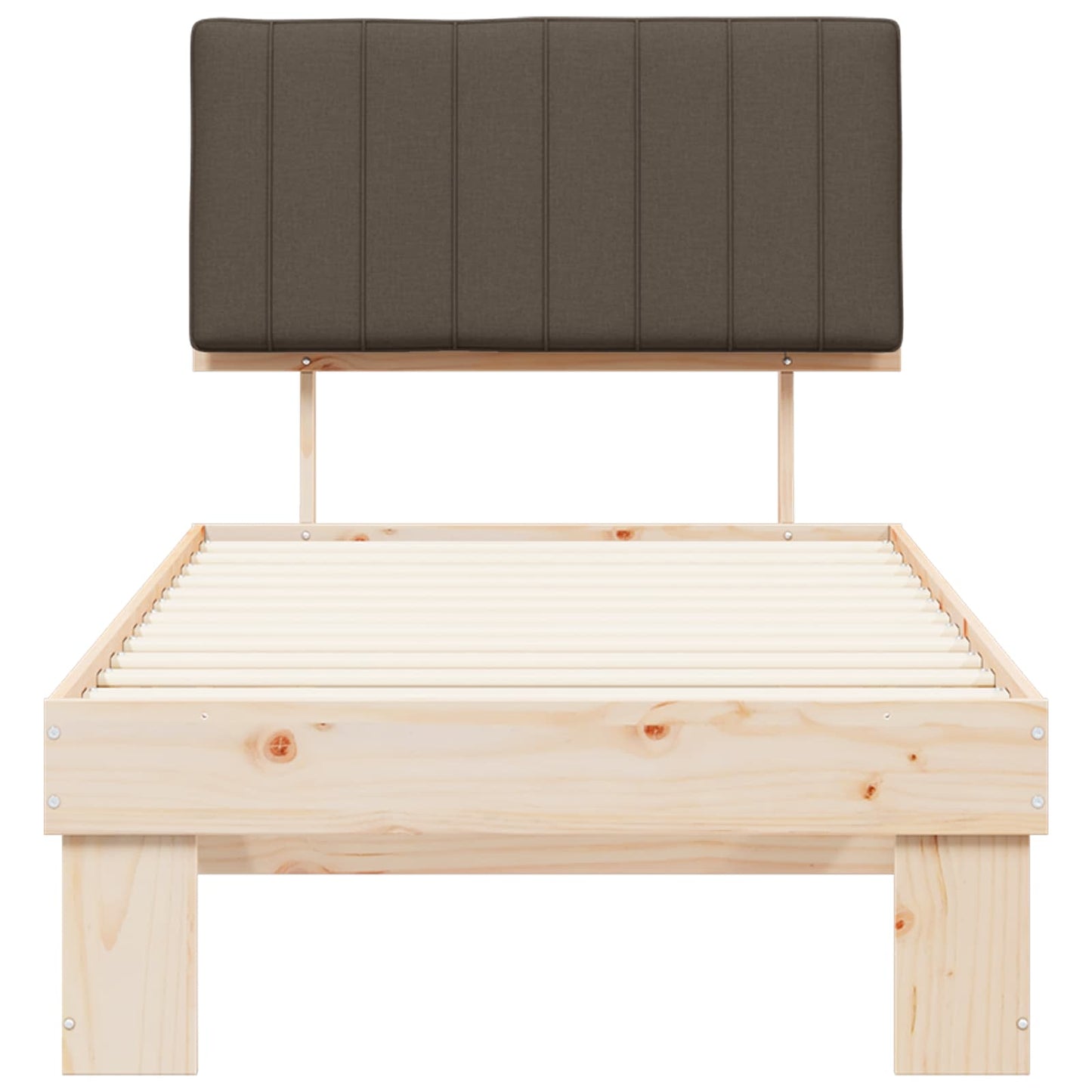 Bettgestell mit gepolstertem Kopfteil Taupe 90 x 190 cm