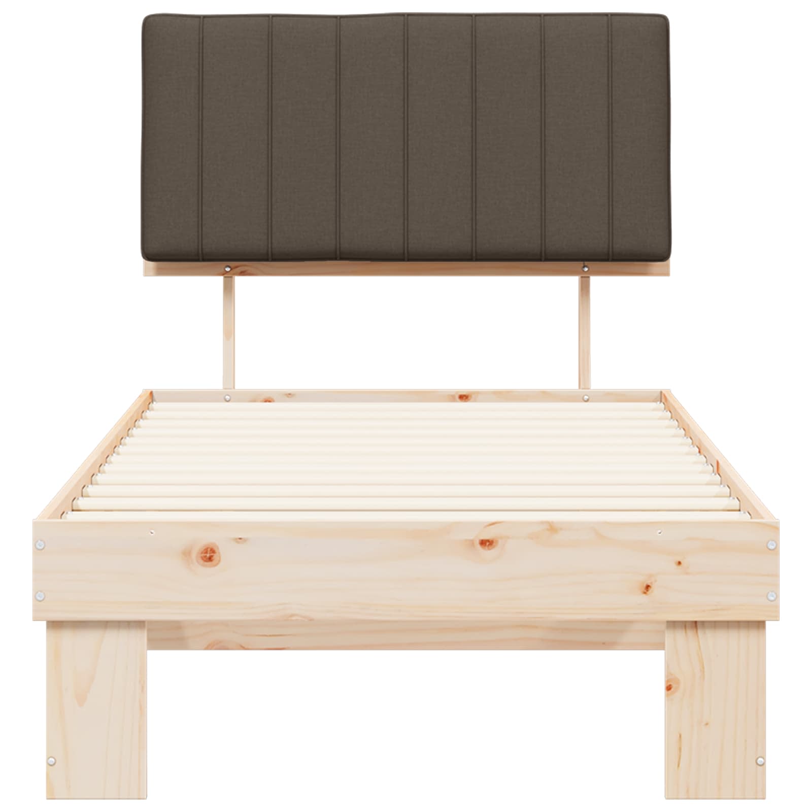 Bettgestell mit gepolstertem Kopfteil Taupe 90 x 190 cm