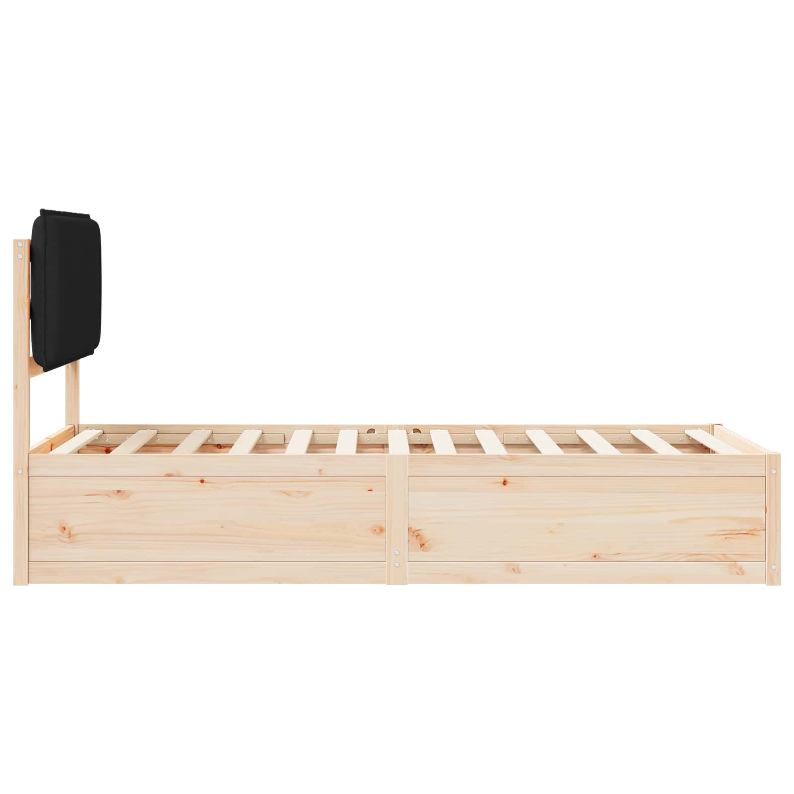Bettgestell mit gepolstertem Kopfteil Schwarz 90 x 200 cm