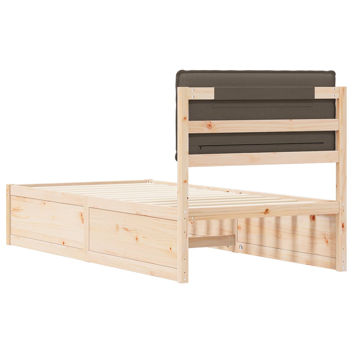Bettgestell mit gepolstertem Kopfteil Taupe 80 x 200 cm