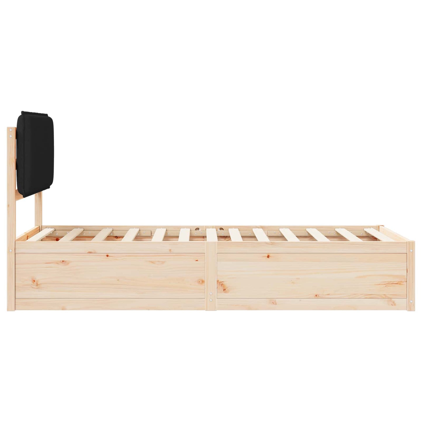 Bettgestell mit gepolstertem Kopfteil Schwarz 90 x 190 cm