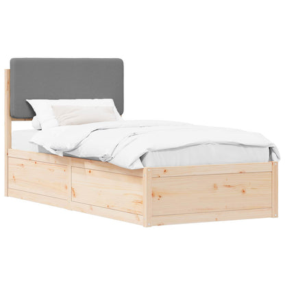 Bettgestell mit gepolstertem Kopfteil Hellgrau 90 x 200 cm