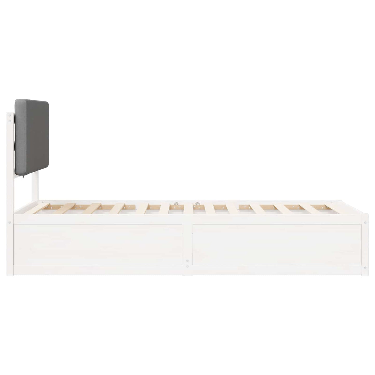 Bettgestell mit gepolstertem Kopfteil Hellgrau 90 x 200 cm