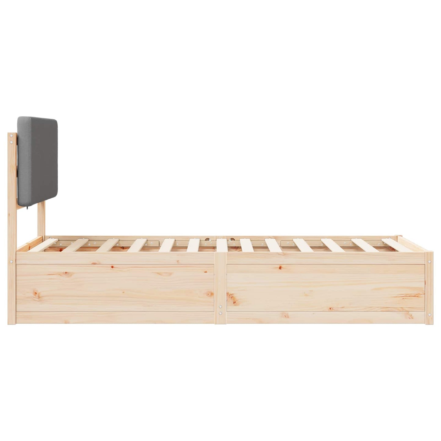 Bettgestell mit gepolstertem Kopfteil Hellgrau 80 x 200 cm