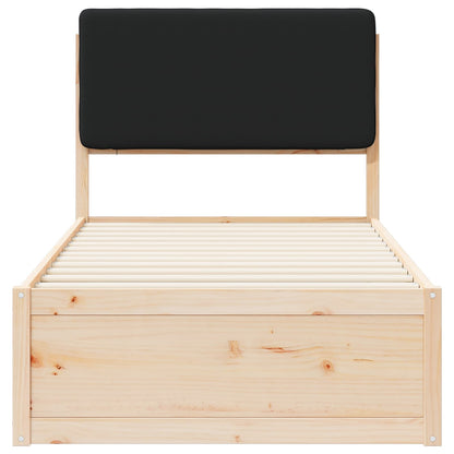 Bettgestell mit gepolstertem Kopfteil Schwarz 80 x 200 cm