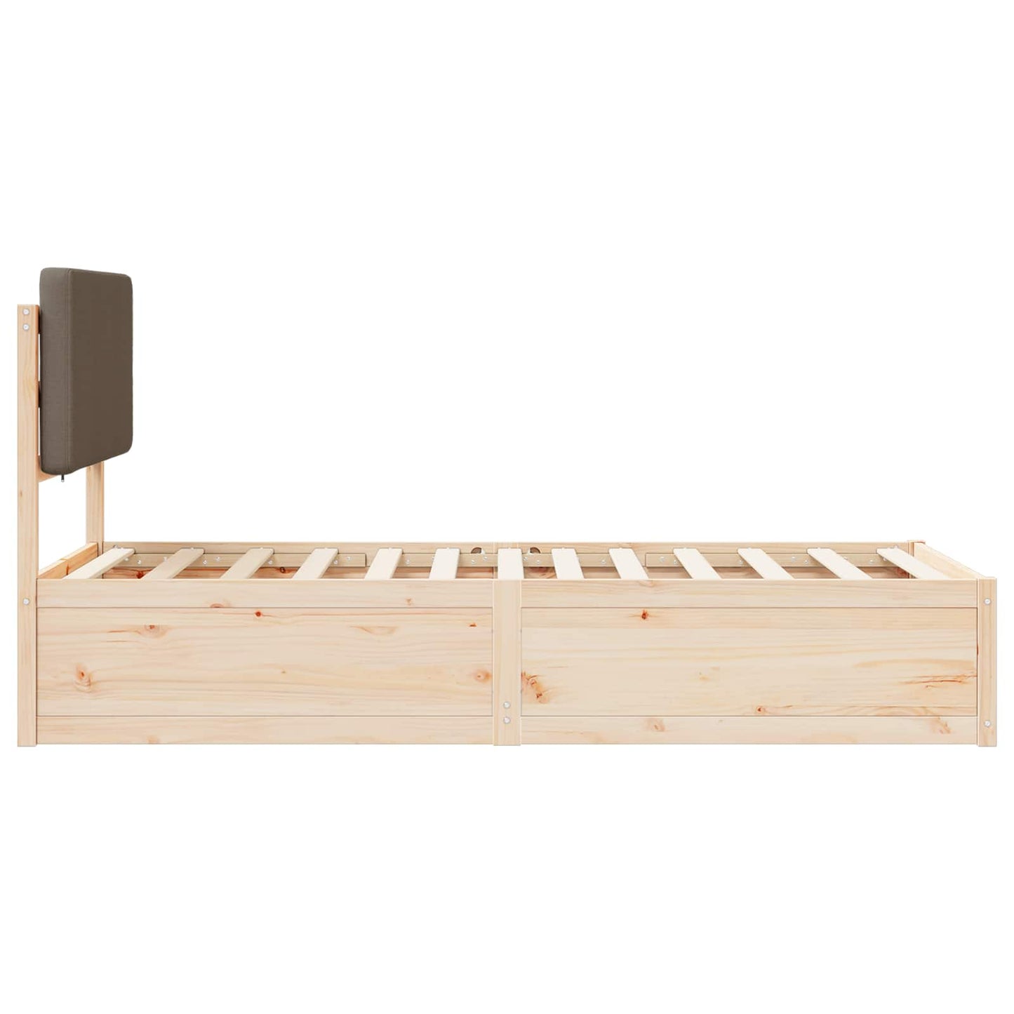 Bettgestell mit gepolstertem Kopfteil Taupe 80 x 200 cm