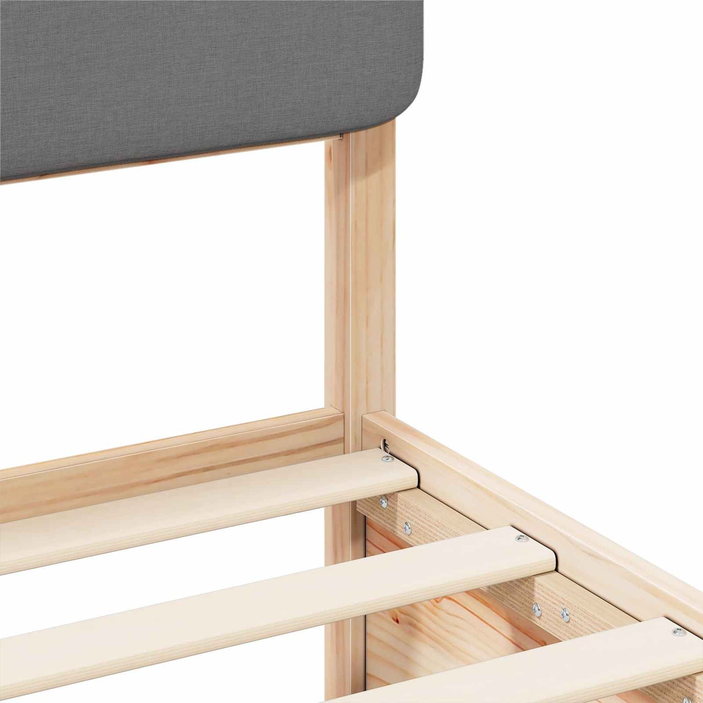 Bettgestell mit gepolstertem Kopfteil Hellgrau 90 x 190 cm