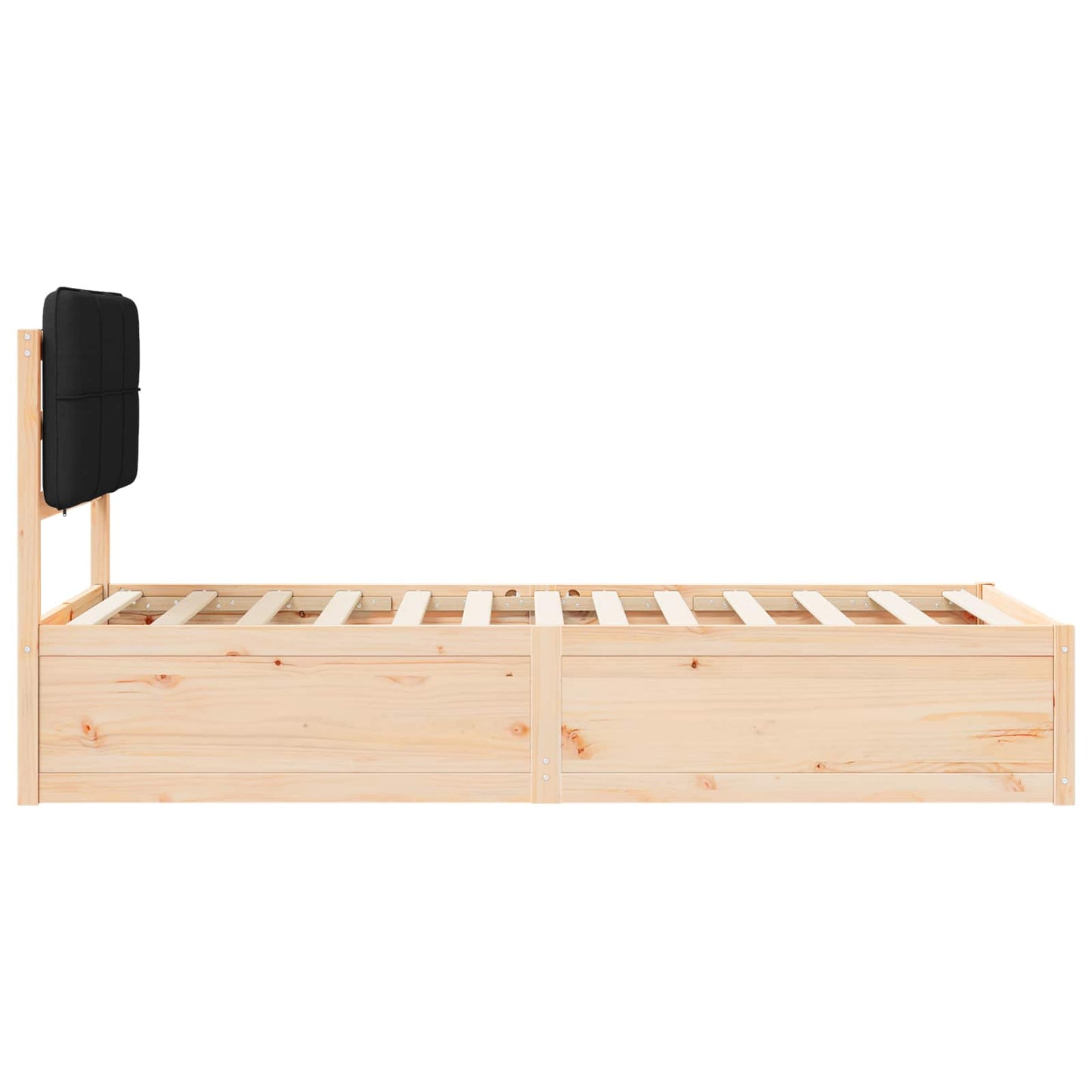 Bettgestell mit gepolstertem Kopfteil Schwarz 90 x 200 cm