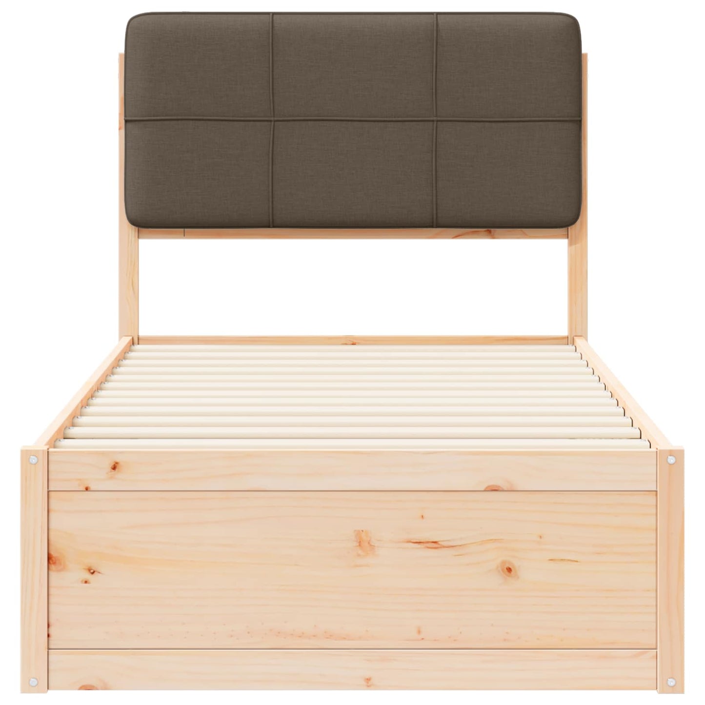 Bettgestell mit gepolstertem Kopfteil Taupe 90 x 200 cm