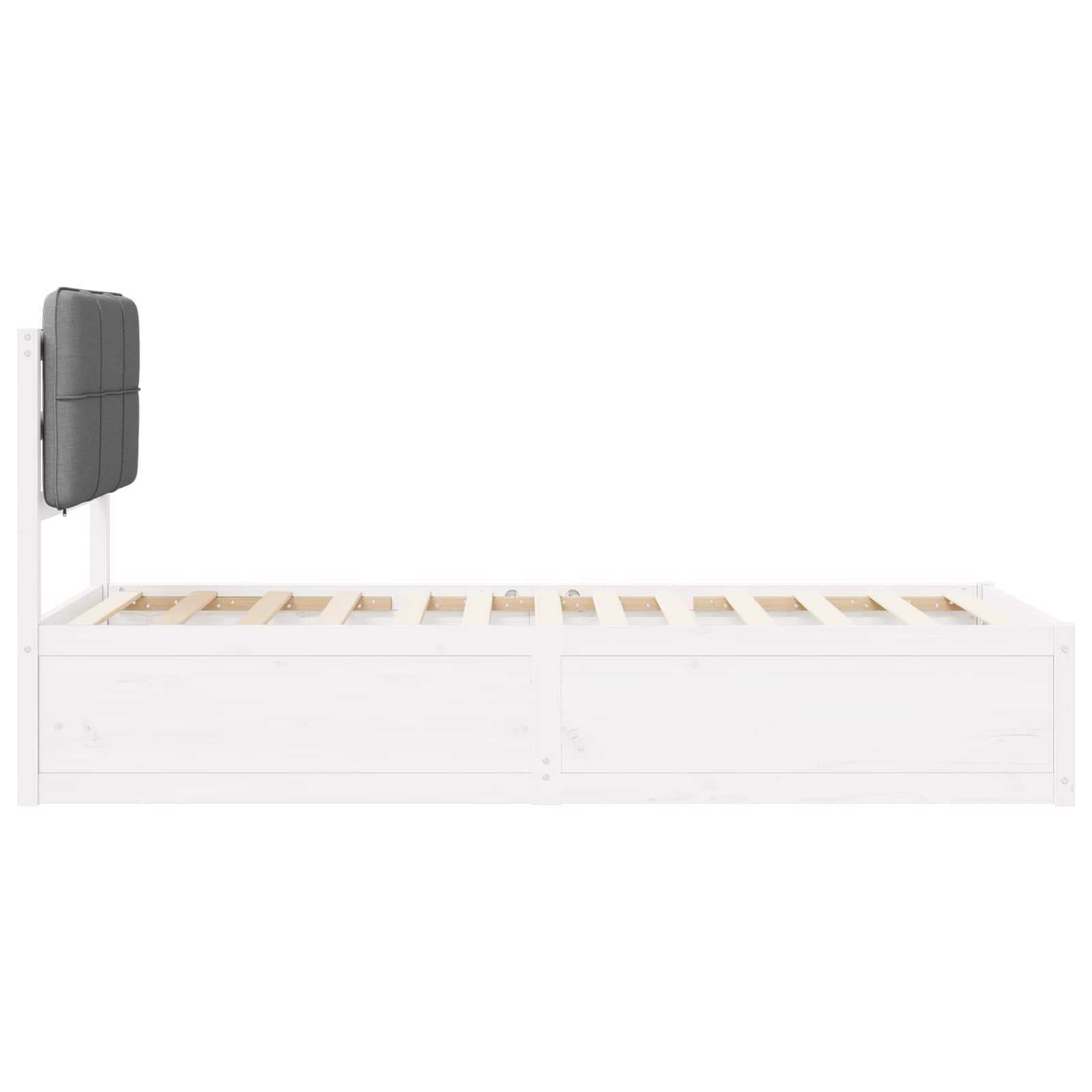 Bettgestell mit gepolstertem Kopfteil Hellgrau 90 x 200 cm