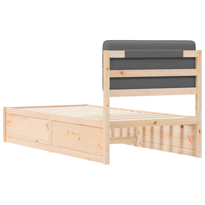Bettgestell mit gepolstertem Kopfteil Dunkelgrau 80 x 200 cm