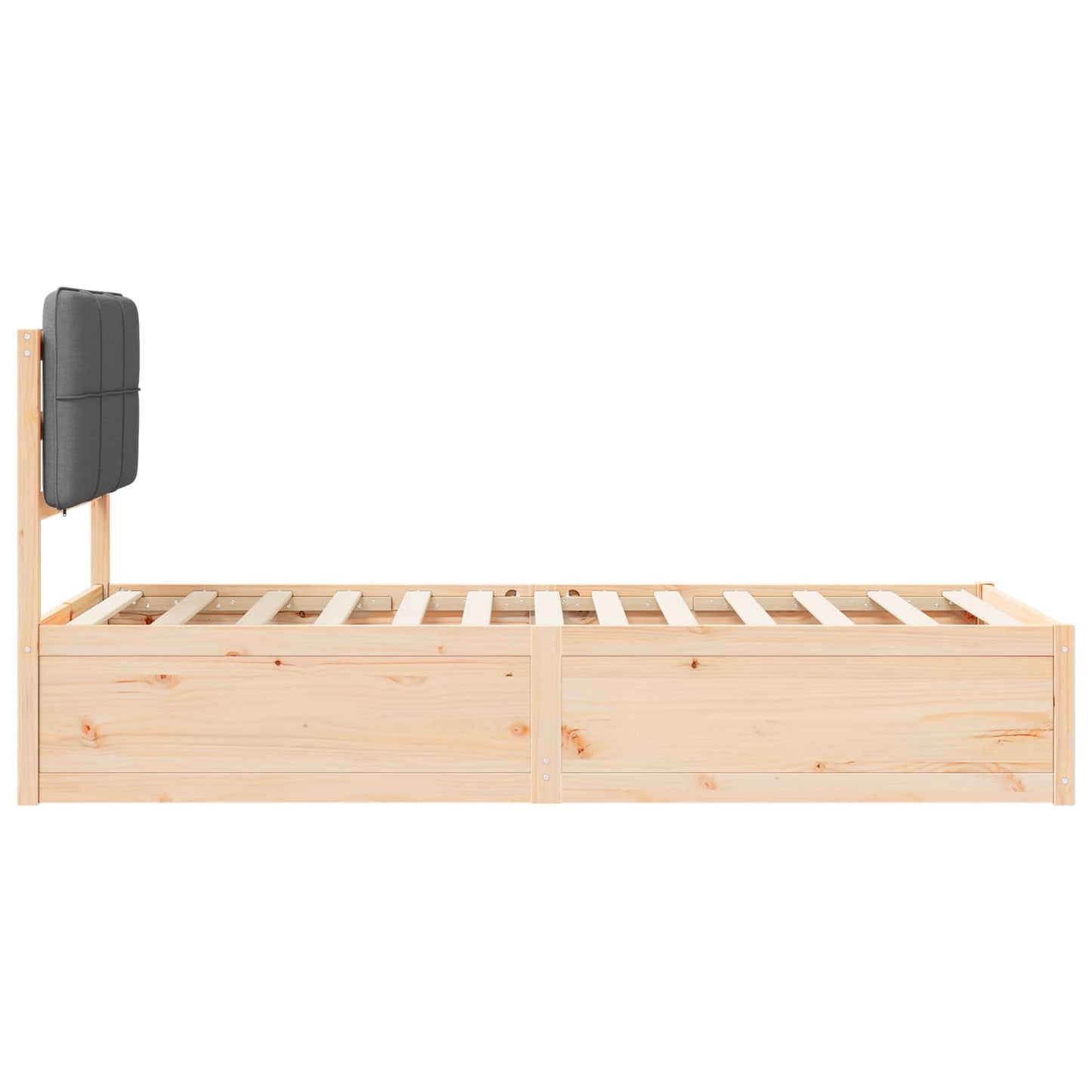 Bettgestell mit gepolstertem Kopfteil Dunkelgrau 80 x 200 cm