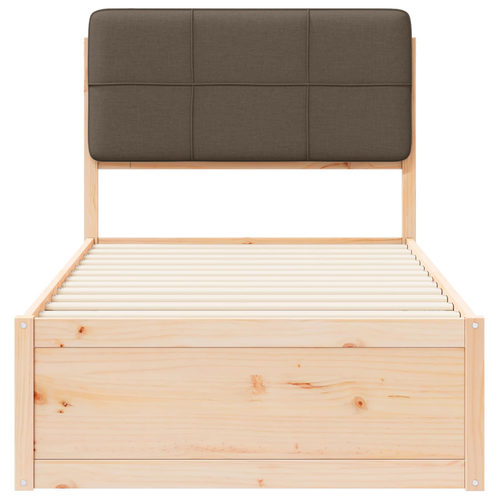 Bettgestell mit gepolstertem Kopfteil Taupe 90 x 190 cm