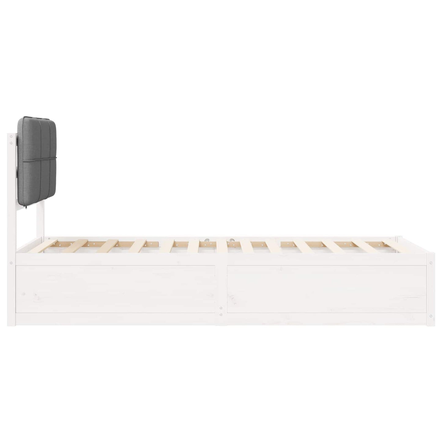 Bettgestell mit gepolstertem Kopfteil Hellgrau 90 x 190 cm