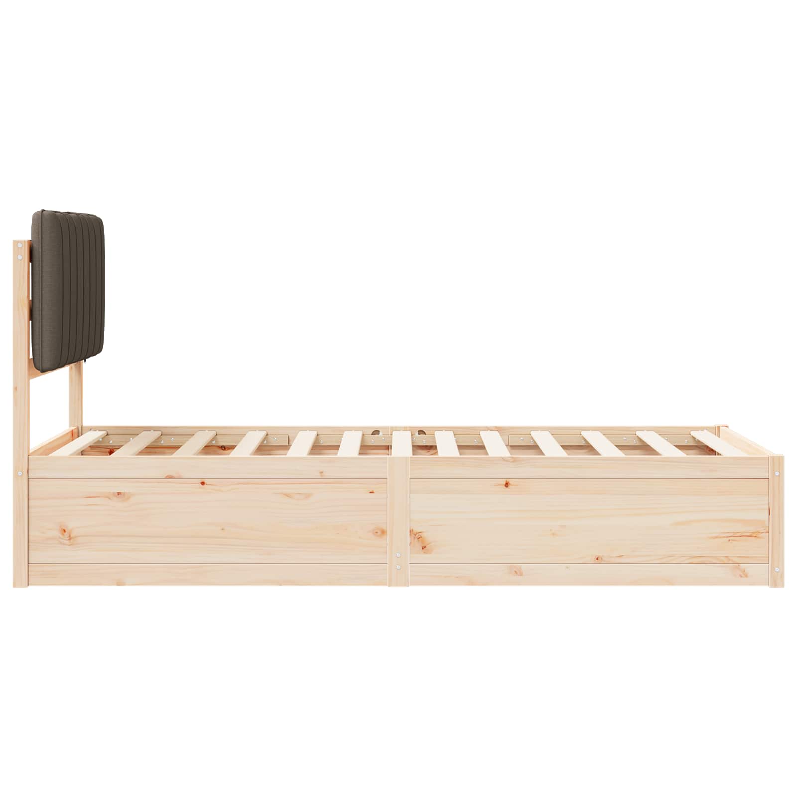 Bettgestell mit gepolstertem Kopfteil Taupe 90 x 200 cm