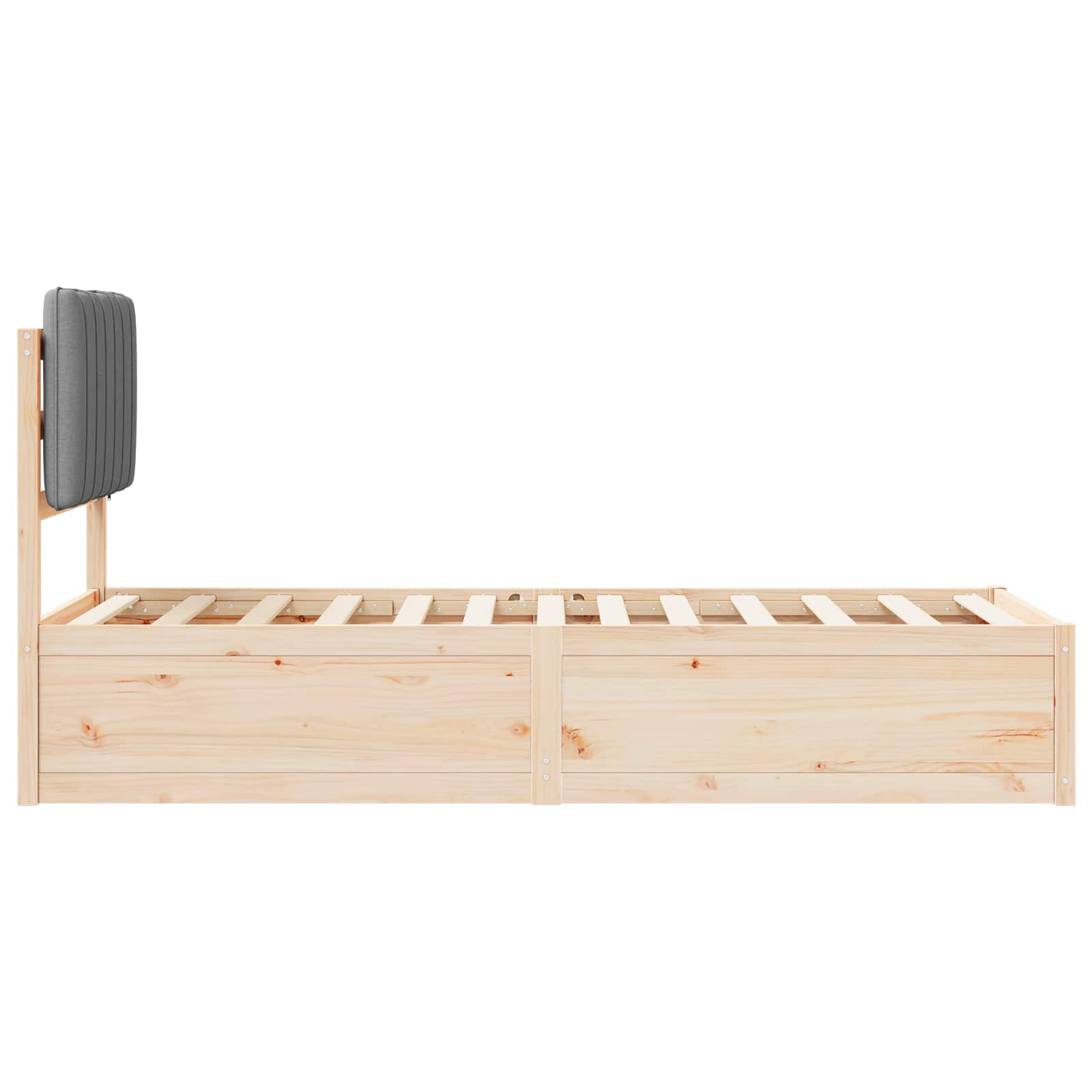 Bettgestell mit gepolstertem Kopfteil Hellgrau 80 x 200 cm