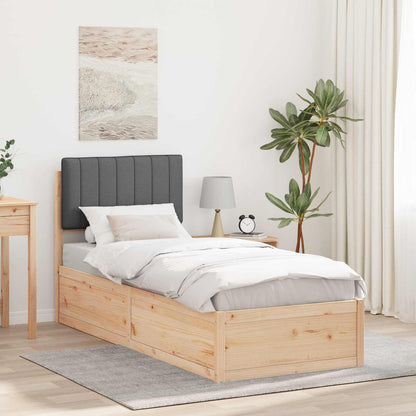 Bettgestell mit gepolstertem Kopfteil Dunkelgrau 80 x 200 cm
