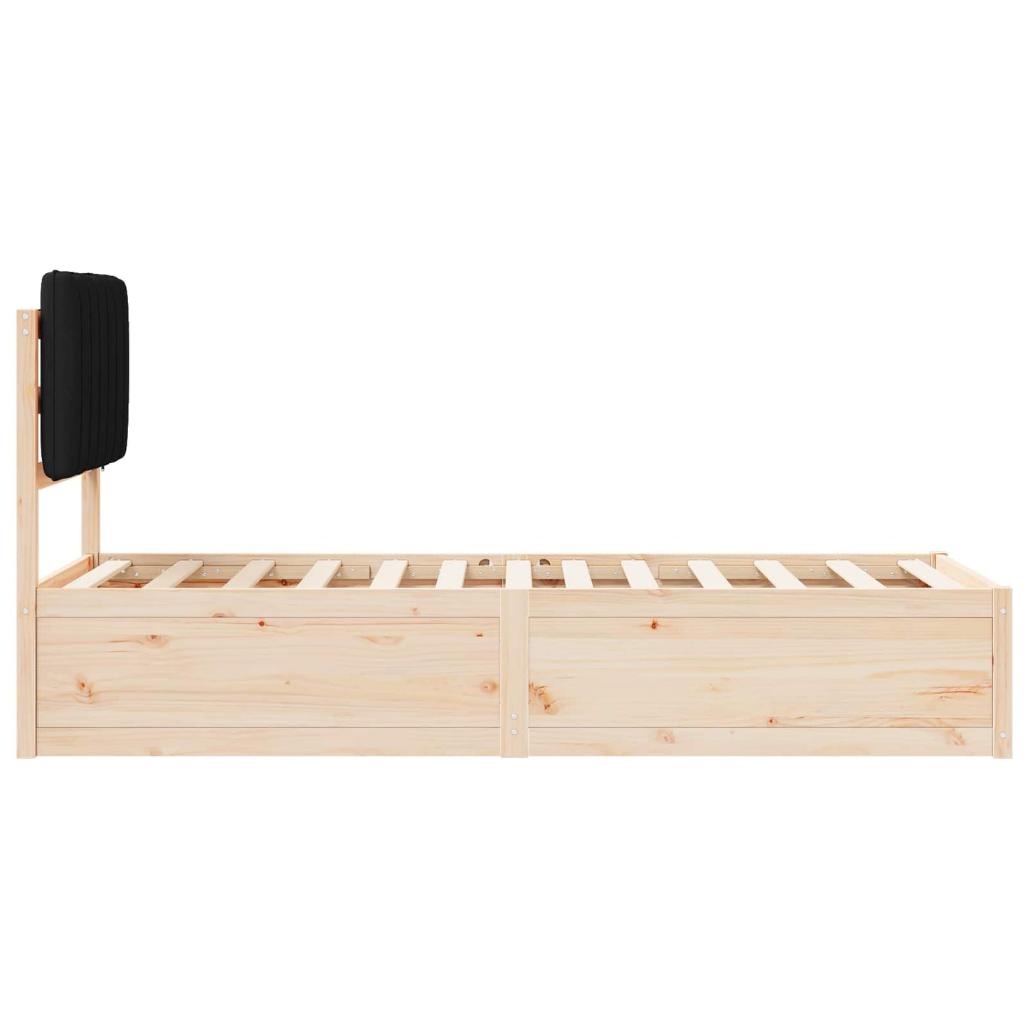 Bettgestell mit gepolstertem Kopfteil Schwarz 80 x 200 cm