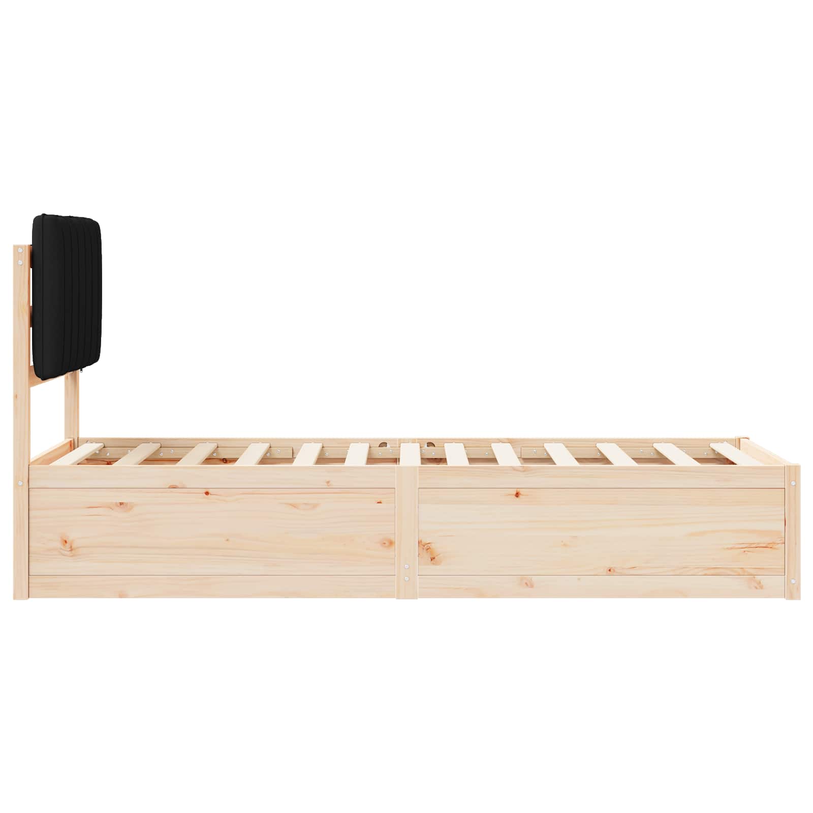 Bettgestell mit gepolstertem Kopfteil Schwarz 80 x 200 cm