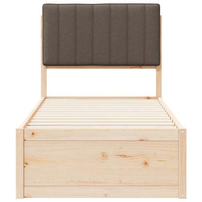 Bettgestell mit gepolstertem Kopfteil Taupe 80 x 200 cm