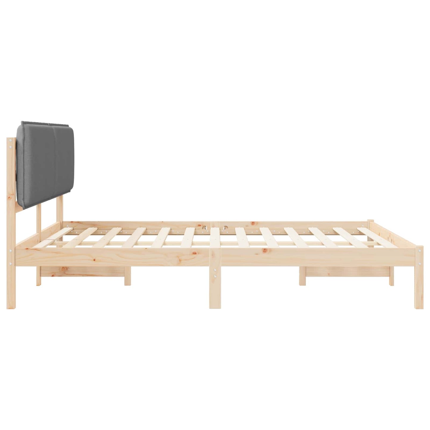 Bettgestell mit gepolstertem Kopfteil Hellgrau 180 x 200 cm