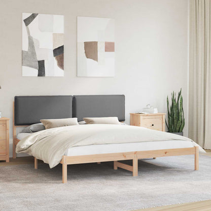 Bettgestell mit gepolstertem Kopfteil Dunkelgrau 180 x 200 cm