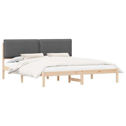 Bettgestell mit gepolstertem Kopfteil Dunkelgrau 180 x 200 cm