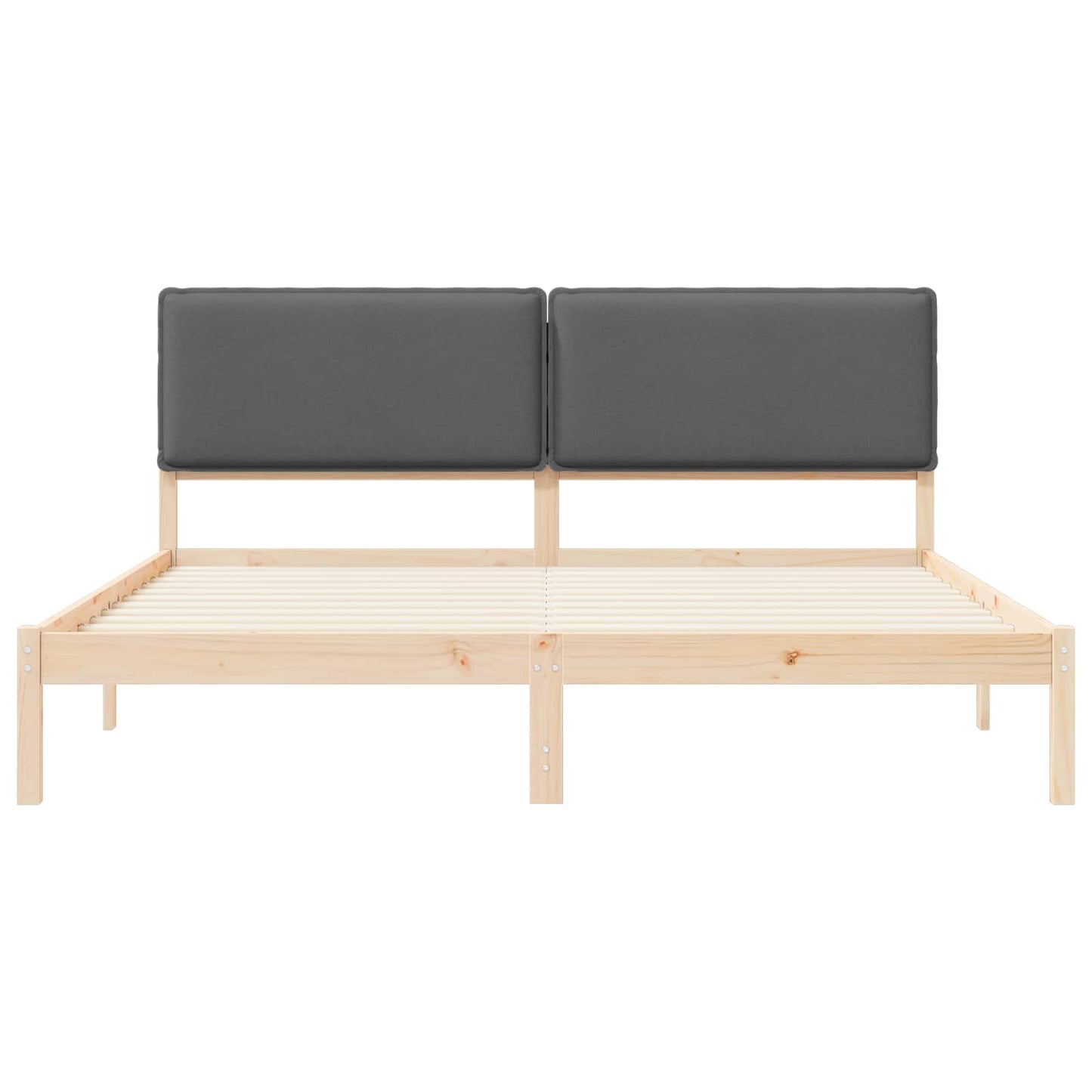 Bettgestell mit gepolstertem Kopfteil Dunkelgrau 180 x 200 cm