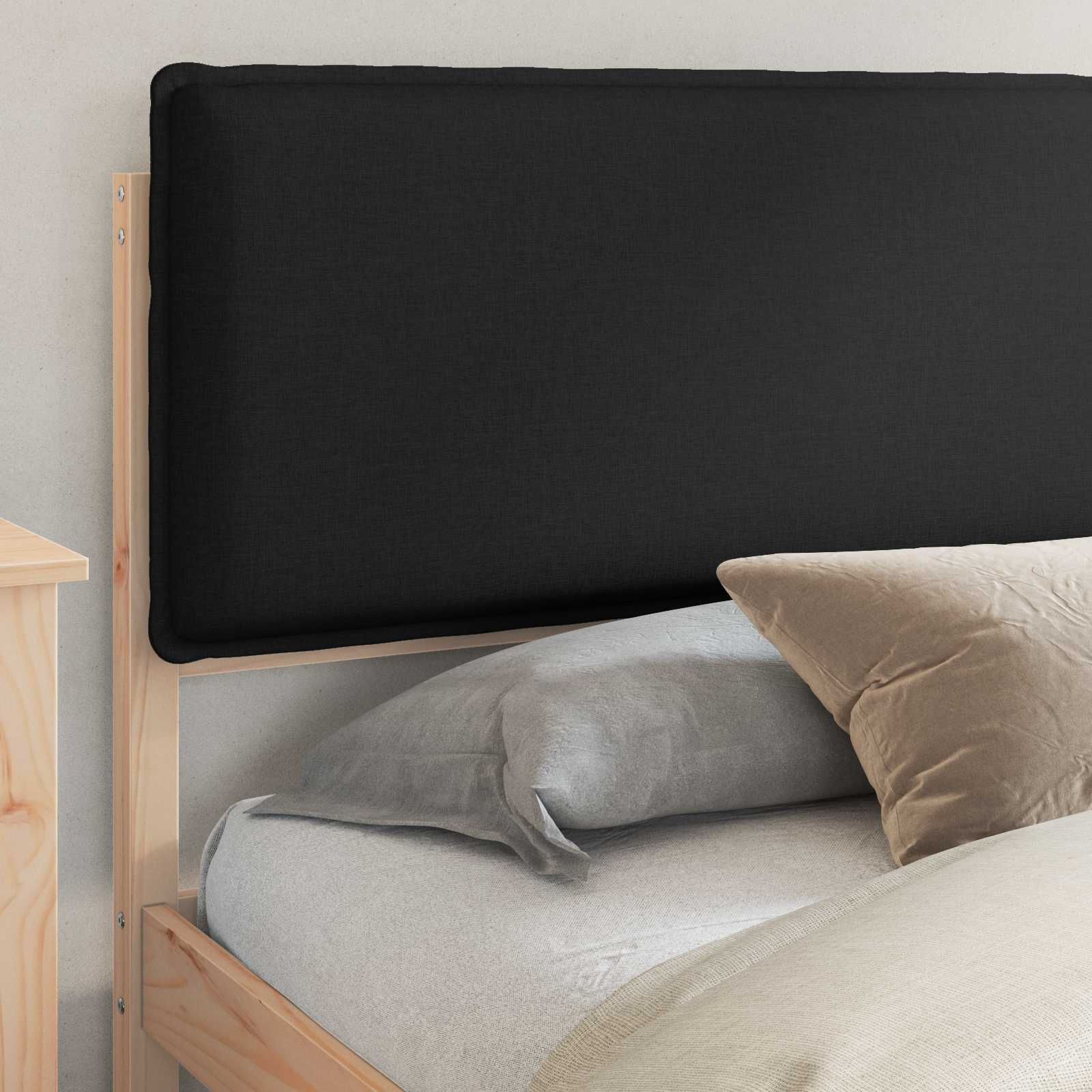 Bettgestell mit gepolstertem Kopfteil Schwarz 180 x 200 cm