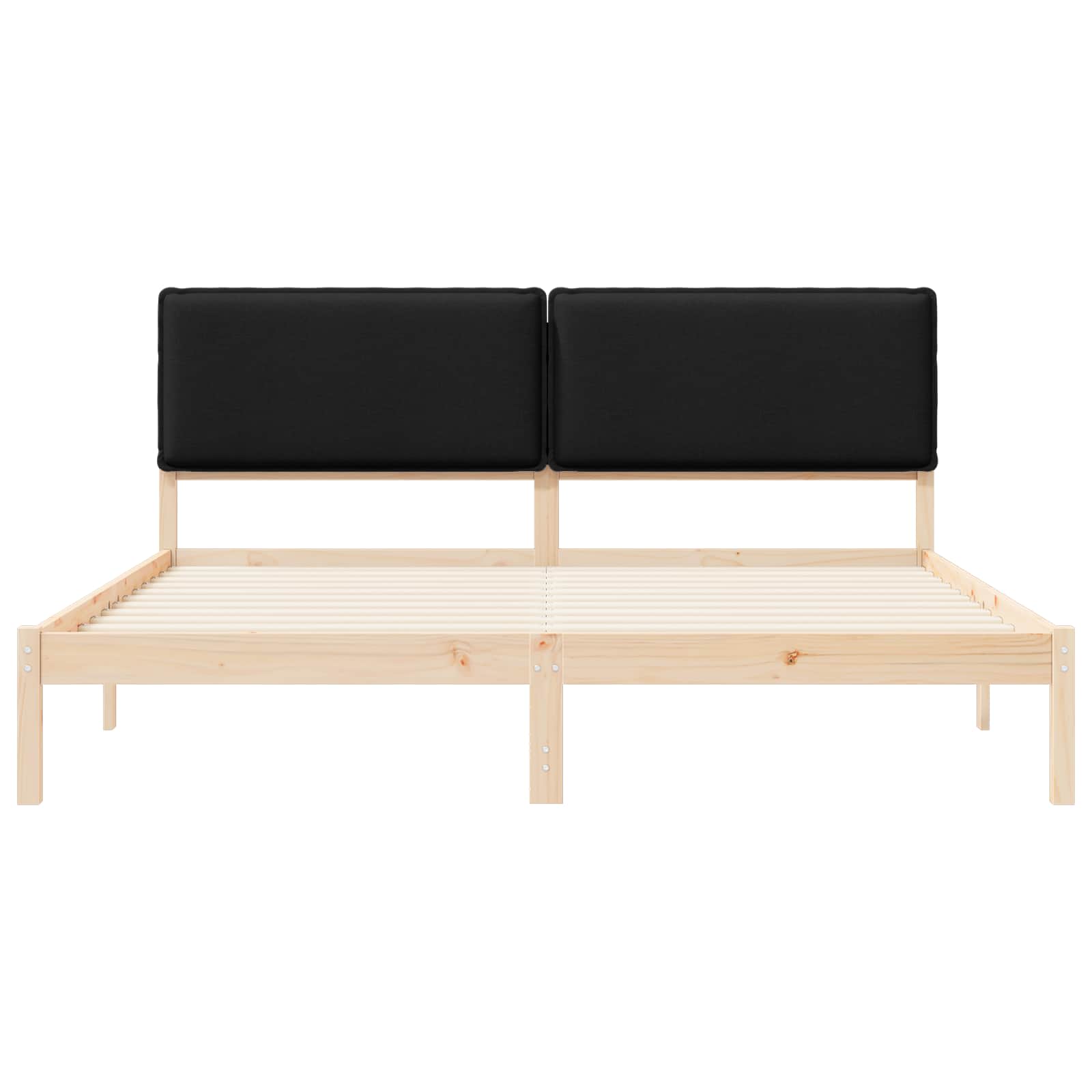 Bettgestell mit gepolstertem Kopfteil Schwarz 180 x 200 cm