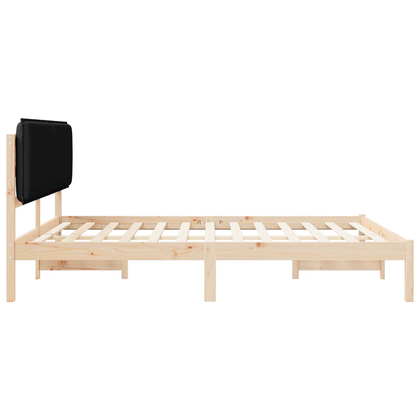 Bettgestell mit gepolstertem Kopfteil Schwarz 180 x 200 cm