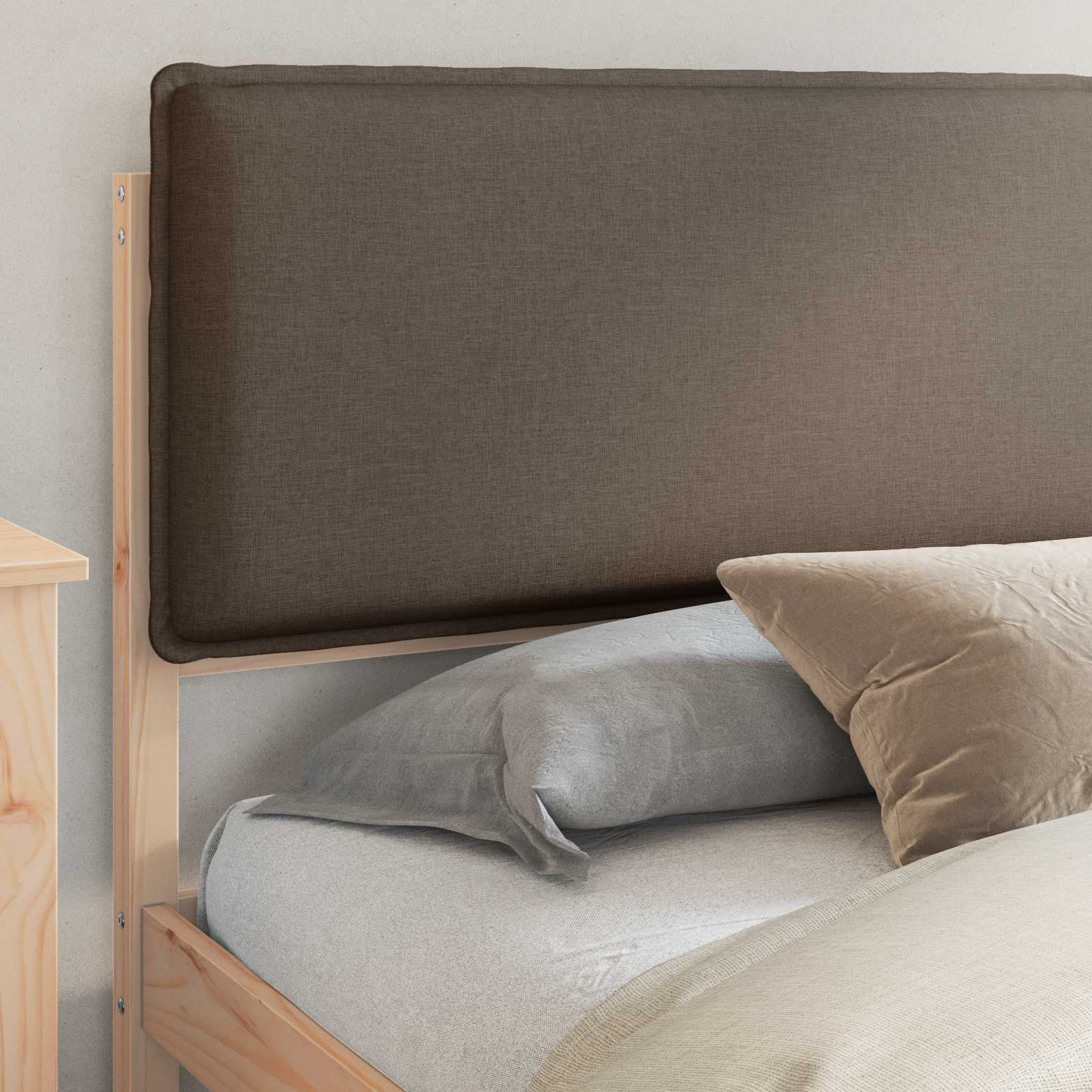 Bettgestell mit gepolstertem Kopfteil Taupe 180 x 200 cm