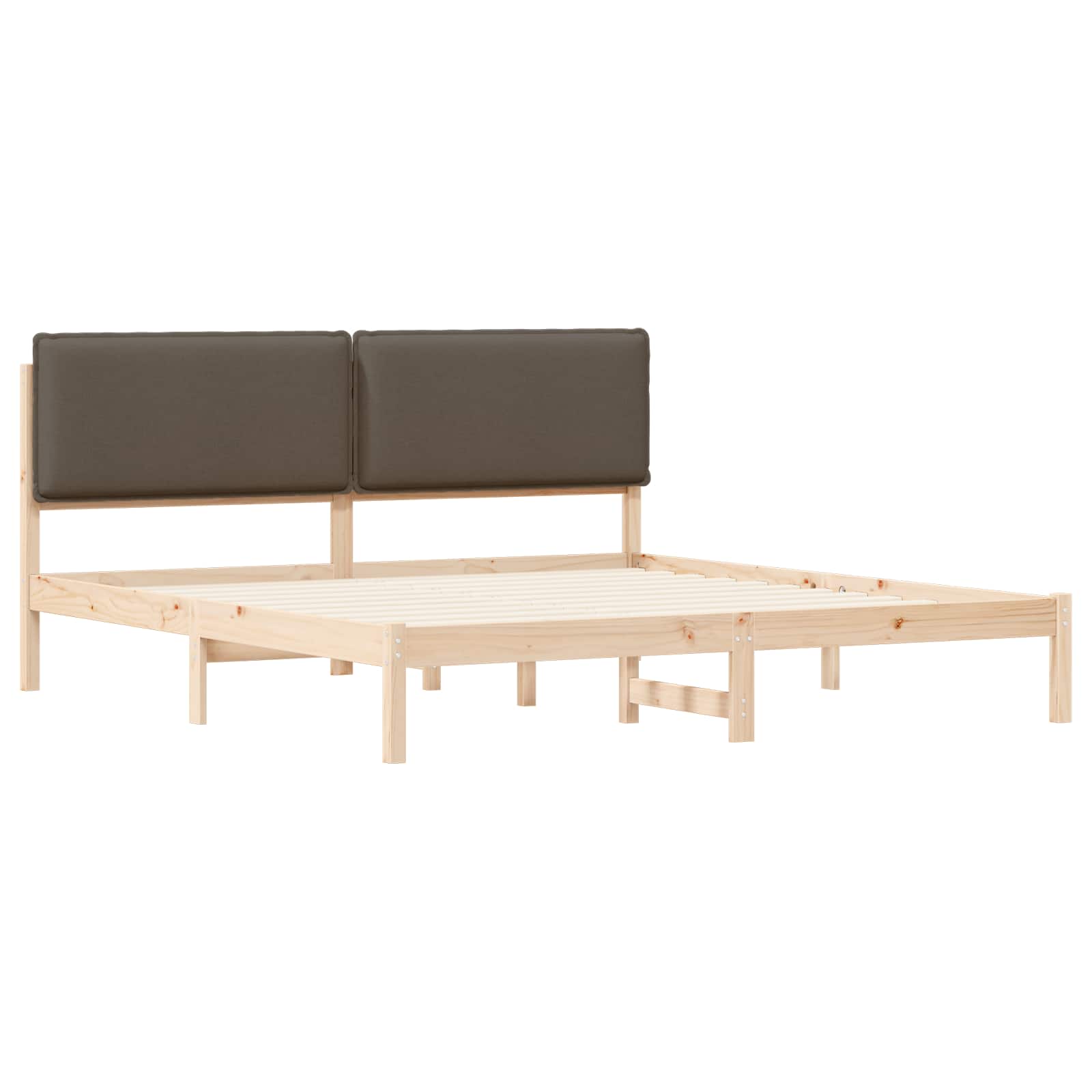 Bettgestell mit gepolstertem Kopfteil Taupe 180 x 200 cm