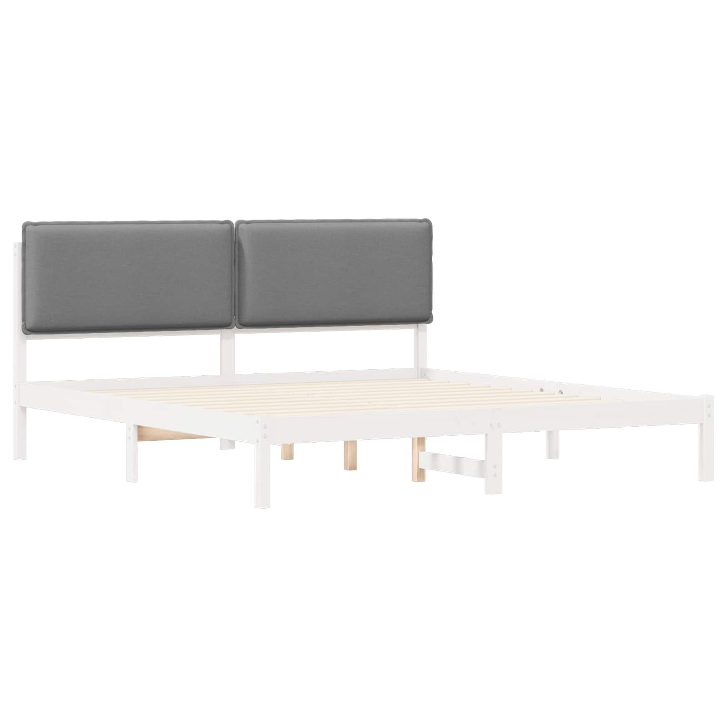 Bettgestell mit gepolstertem Kopfteil Hellgrau 180 x 200 cm
