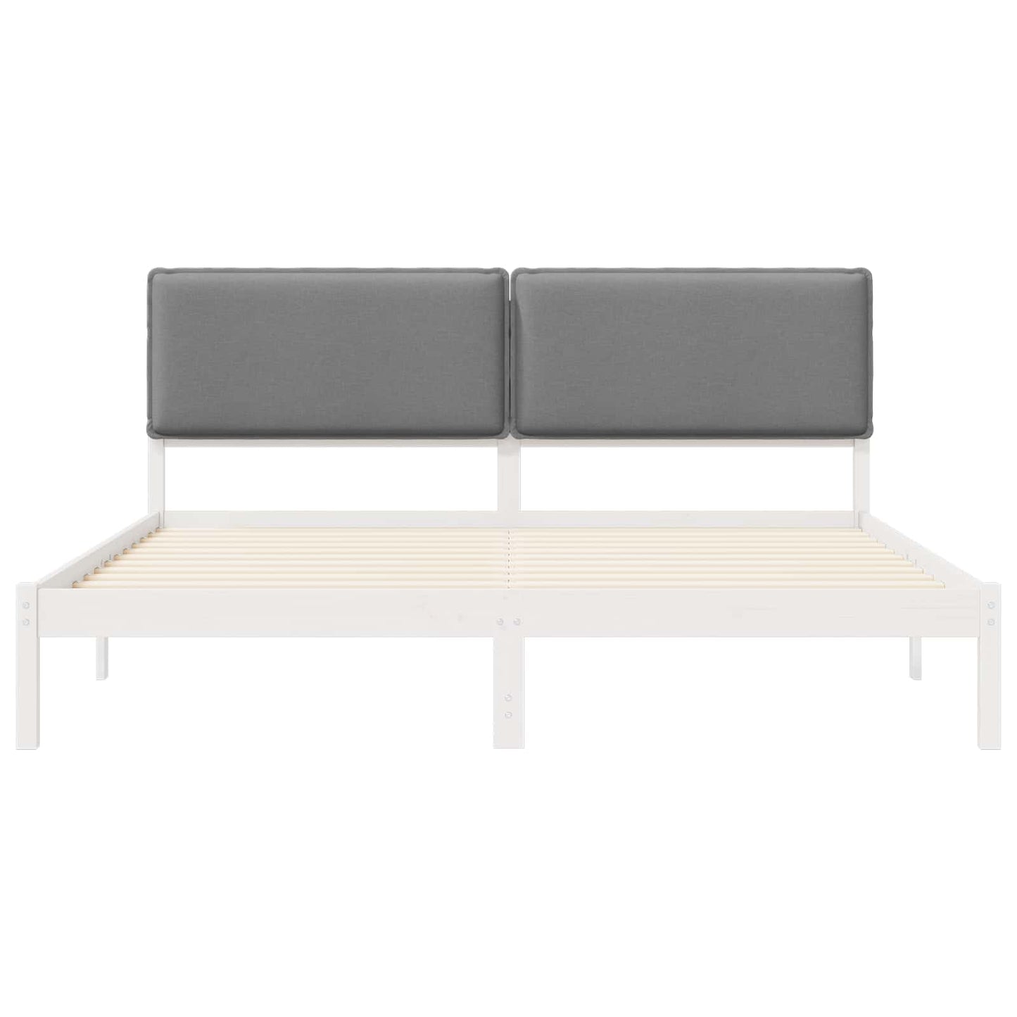 Bettgestell mit gepolstertem Kopfteil Hellgrau 180 x 200 cm