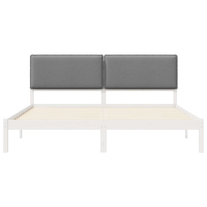 Bettgestell mit gepolstertem Kopfteil Hellgrau 180 x 200 cm