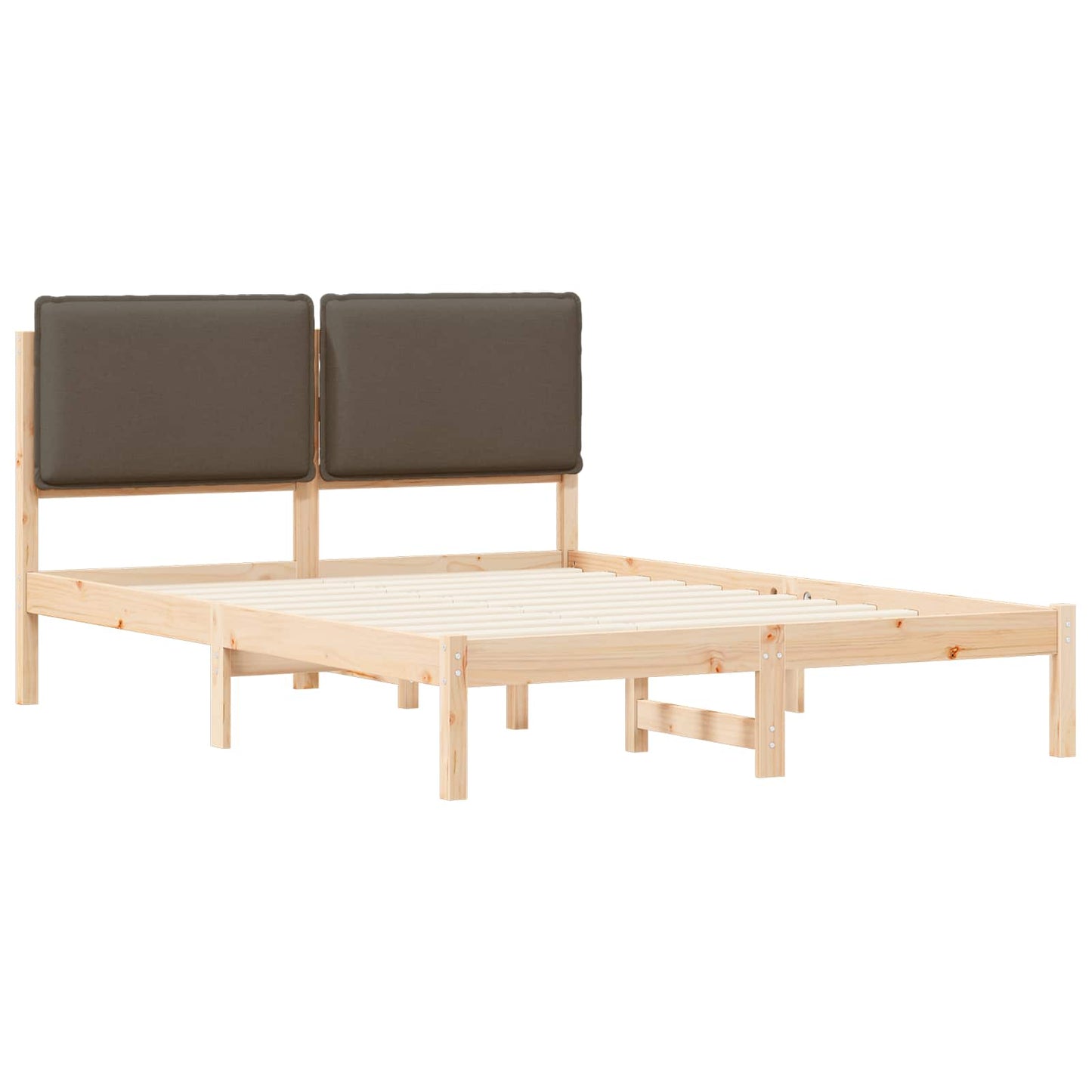Bettgestell mit gepolstertem Kopfteil Taupe 160 x 200 cm