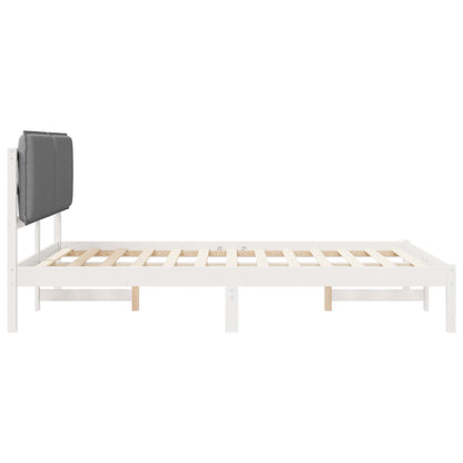 Bettgestell mit gepolstertem Kopfteil Hellgrau 160 x 200 cm