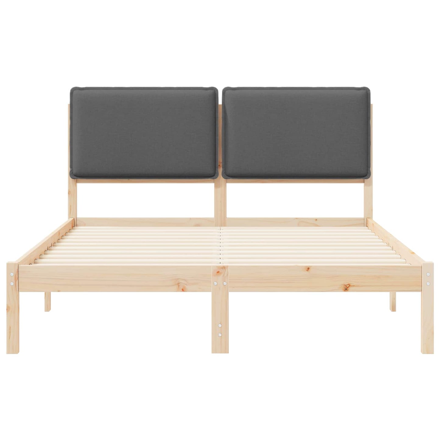 Bettgestell mit gepolstertem Kopfteil Dunkelgrau 140 x 200 cm