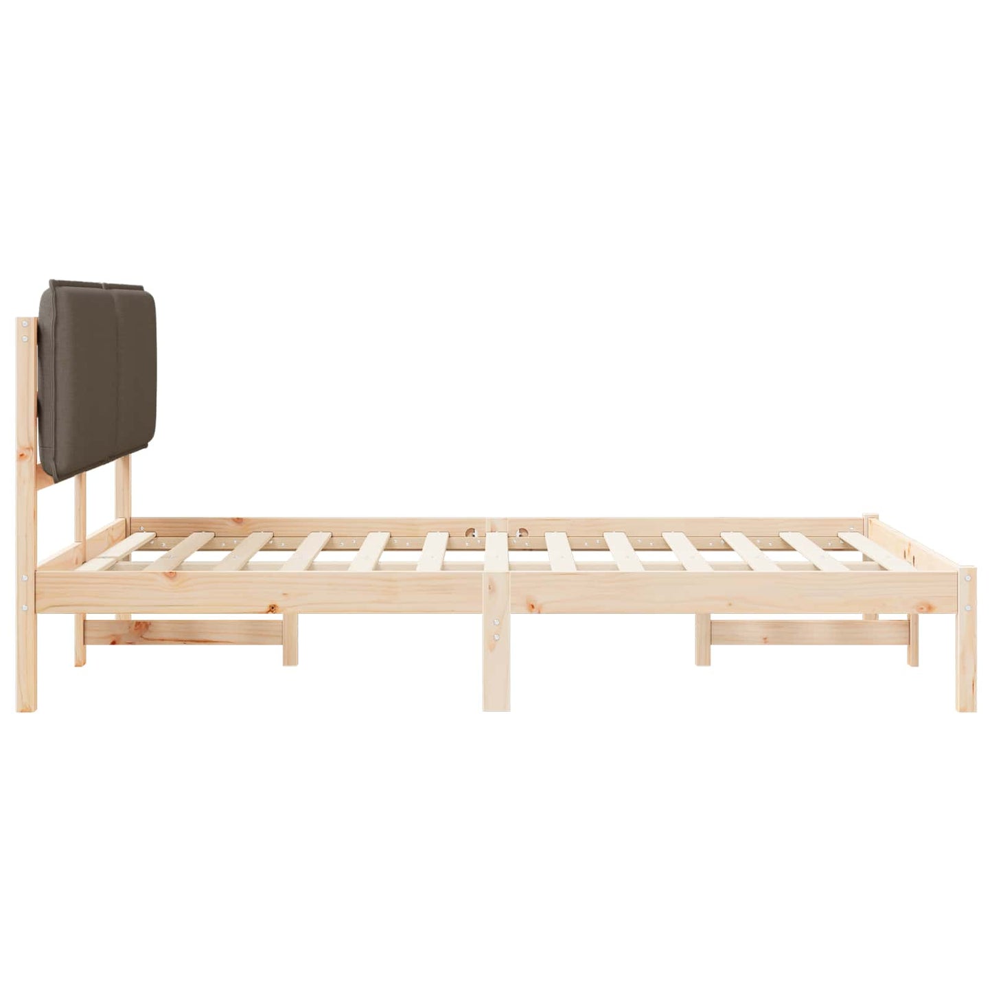 Bettgestell mit gepolstertem Kopfteil Taupe 140 x 200 cm