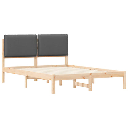 Bettgestell mit gepolstertem Kopfteil Dunkelgrau 120 x 190 cm