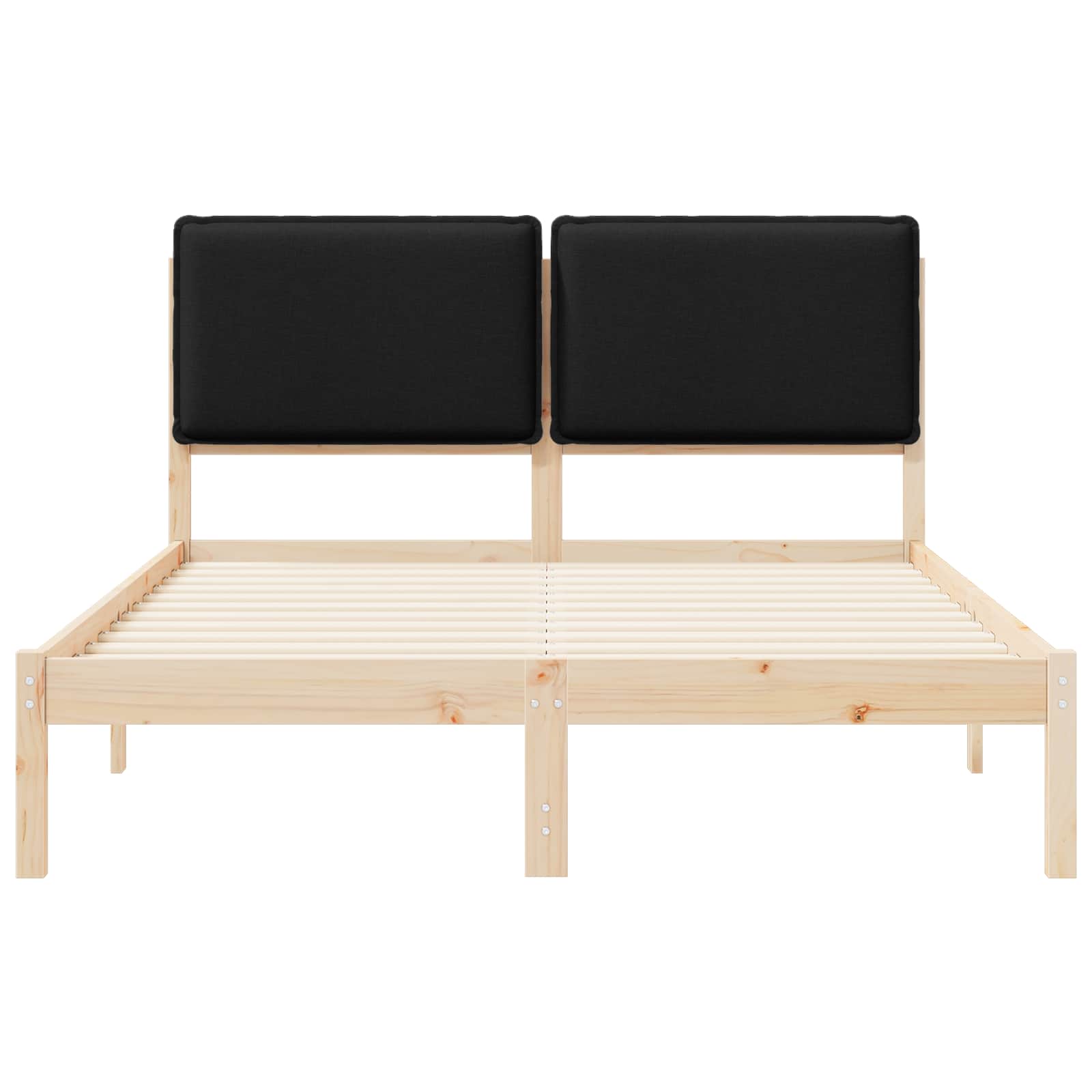Bettgestell mit gepolstertem Kopfteil Schwarz 120 x 190 cm