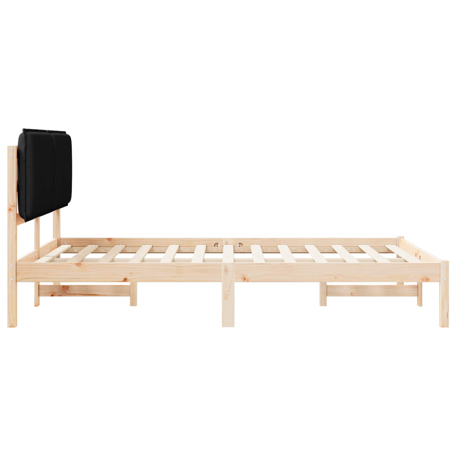 Bettgestell mit gepolstertem Kopfteil Schwarz 120 x 190 cm