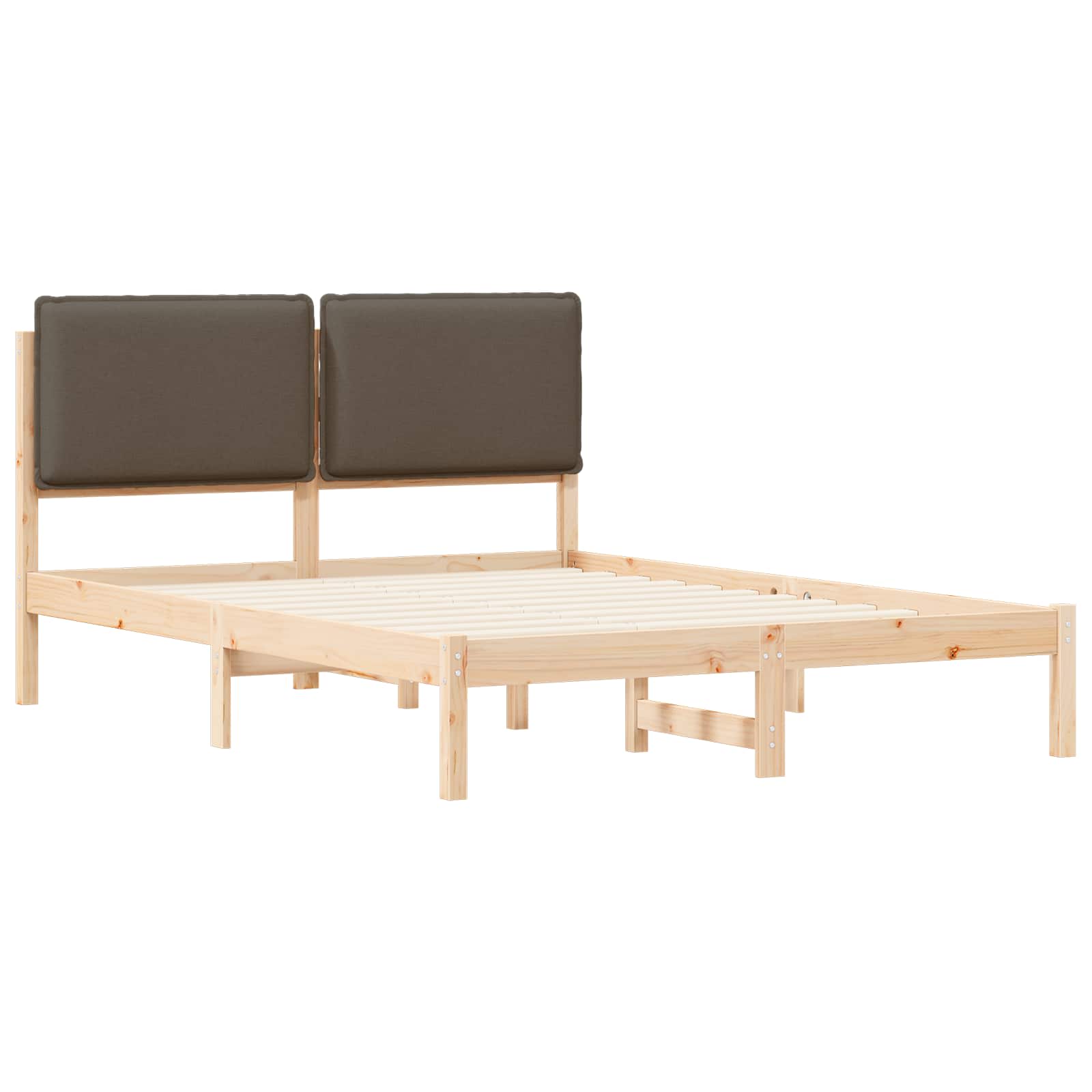 Bettgestell mit gepolstertem Kopfteil Taupe 120 x 190 cm