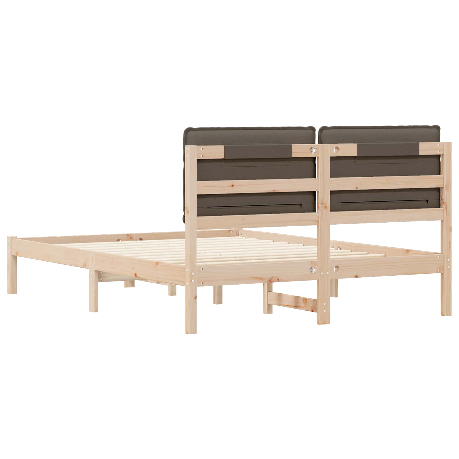 Bettgestell mit gepolstertem Kopfteil Taupe 120 x 190 cm