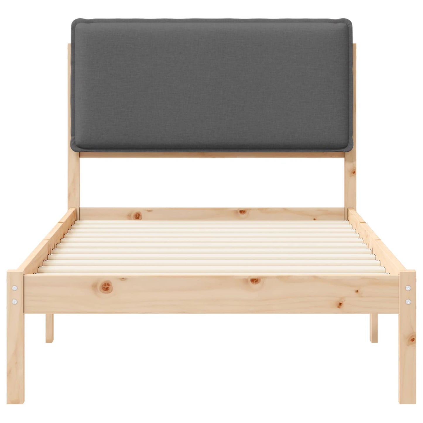 Bettgestell mit gepolstertem Kopfteil Dunkelgrau 100 x 200 cm
