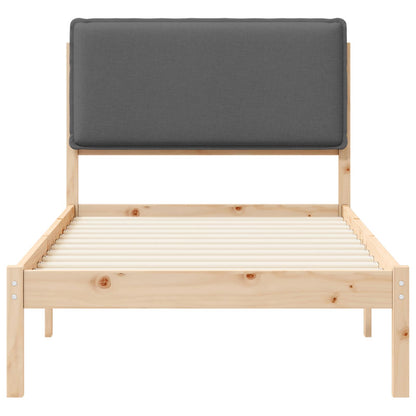 Bettgestell mit gepolstertem Kopfteil Dunkelgrau 100 x 200 cm