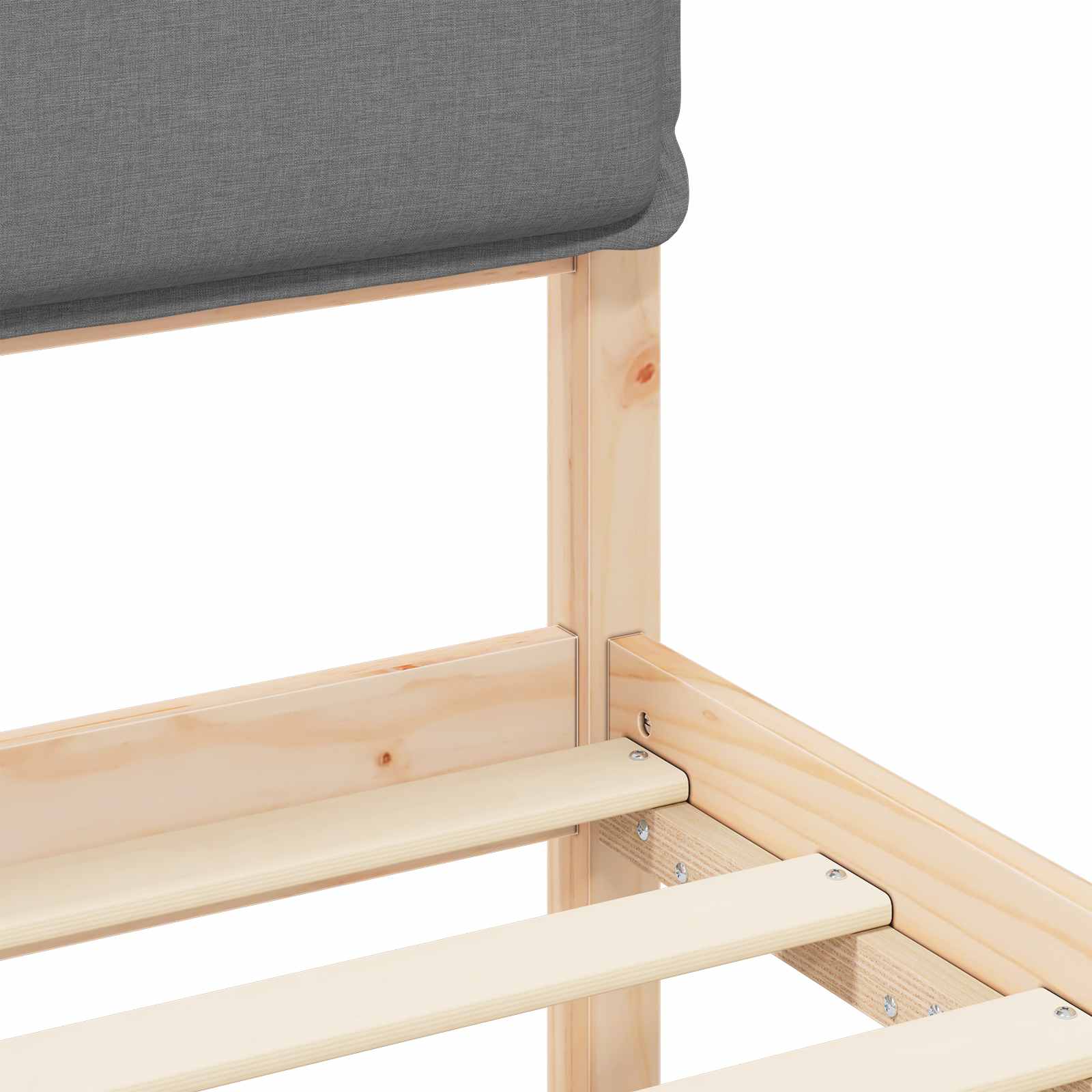 Bettgestell mit gepolstertem Kopfteil Hellgrau 90 x 200 cm