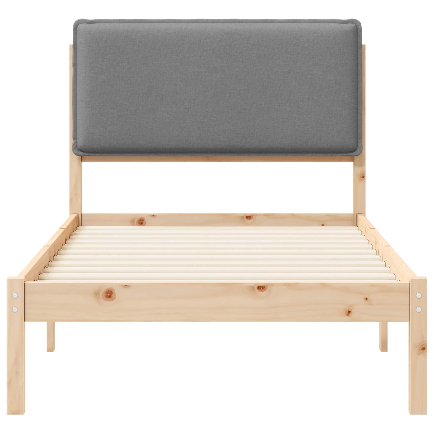 Bettgestell mit gepolstertem Kopfteil Hellgrau 90 x 200 cm